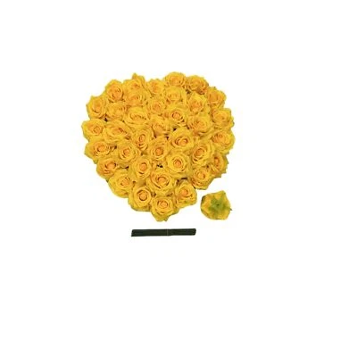 Fake Flower Heads for Craft 3.8" Rose Heads Artificial Flowers 36 Pcs Yellow ... - Изображение 1 из 4