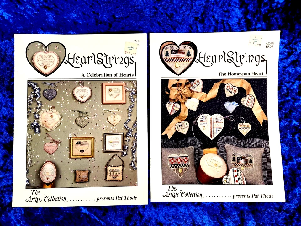 Heartstrings Pat Thode AC 77 AC 89 Celebration of Hearts Homespun Heart Set of 2 - Image 1 of 1
