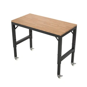 48" Heavy-Duty Adjustable Hardwood Workbench with Wheels, 2000 lbs Load Capacity - Picture 1 of 7