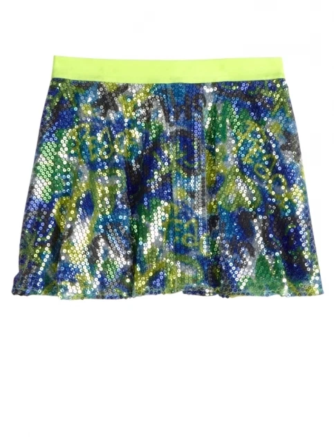 NUEVO CON ETIQUETAS Justice Girls Lentejuelas Graffiti Gradiente Patinadora Falda Falda Falda ¡Elige la Talla! NUEVO Foto 1 de 1