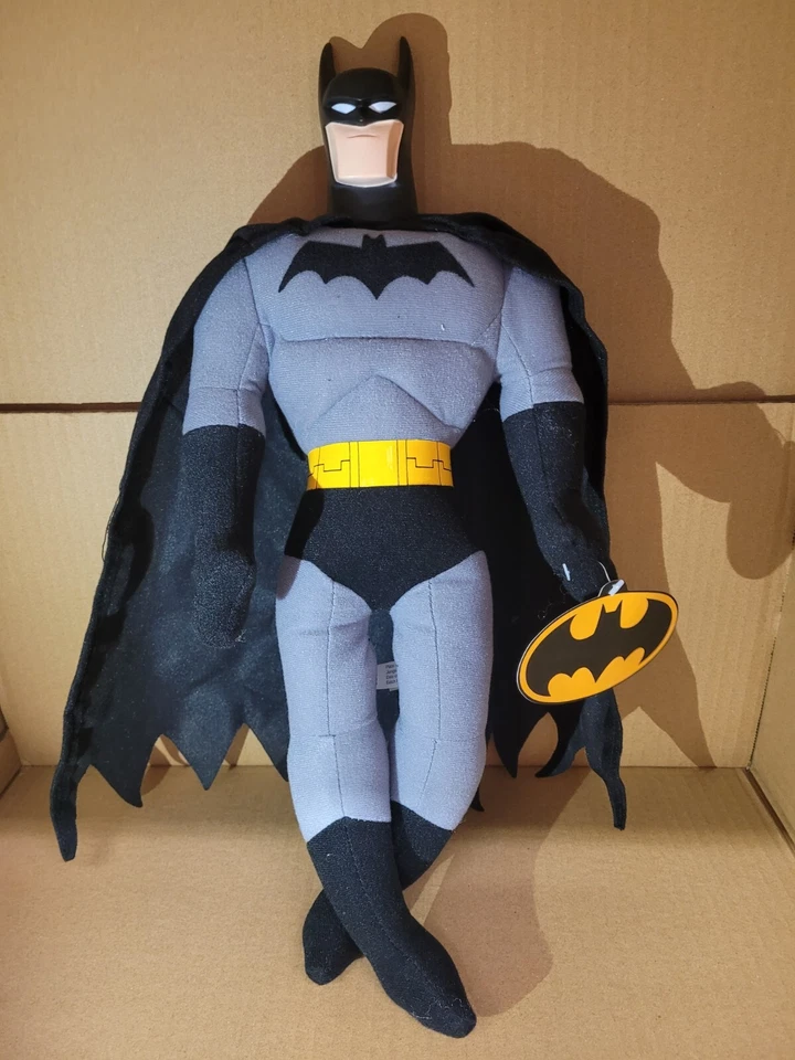 Batman Soft Plush Stuffed Doll Plastic Head Super Hero DC Comics 17" Figure