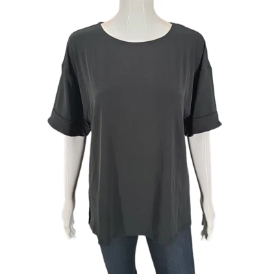 Girl With Curves Modern Everyday Casual Top Small Sz Black Outdoor Tee Shirt - Image 1 of 4