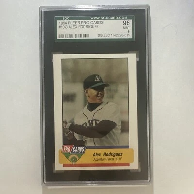 1994 Procards Alex Rodriguez Appleton Foxes SGC Mint 9 - Изображение 1 из 2