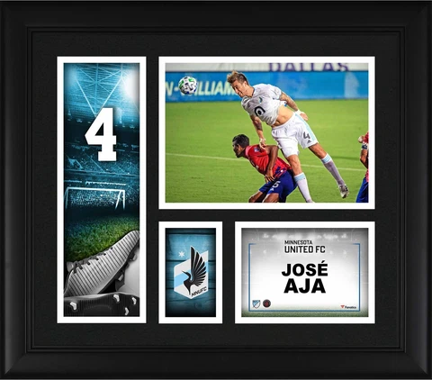 Jose Aja Minnesota United FC Framed 15x17 Player Core Collage Cover
