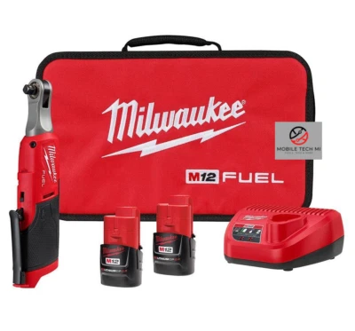 Milwaukee M12 2567-22 FUEL 3/8" High Speed Ratchet Kit, 2x Batteries Charger Bag - Image 1 of 2