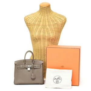 HERMES Birkin 25 Togo Leather Silver Hardware Handtasche 2010 Etoupe (Greige) - Bild 1 von 17