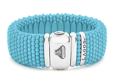 Pulsera LAGOS Azul Caviar Azul Cerámica Plata Esterlina Caviar Distintivo 23mm Foto 1 de 4