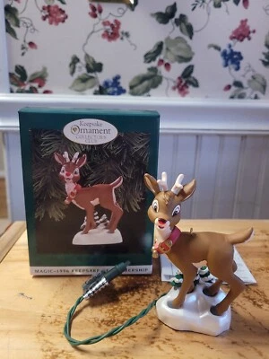 Hallmark Christmas Collectors Club 1996 Rudolph el Ornamento de Reno Nariz Roja  Foto 1 de 4