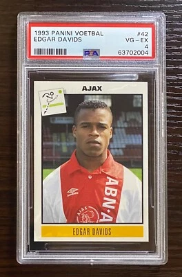 Tarjeta Ajax 1993 Edgar Davids Rookie Panini Voetbal '94 pegatina #42 PSA 4 Foto 1 de 3