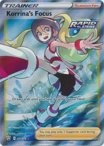 UR - 01 Holo Korrina's Focus (arte completo) 160/163 ultra raro SWSH05: estilos de batalla - Imagen 1 de 1