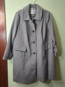 Abrigo Larry Levine para mujer 2XL gris jaspeado claro abrigo de lana chaquetón - Imagen 1 de 10