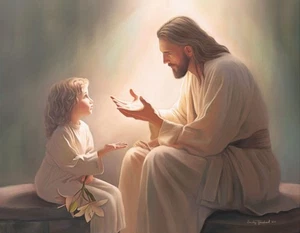 FOTO DE JESUCRISTO IMAGEN ARTE CRISTIANO 8X10 - NIÑO - Imagen 1 de 1
