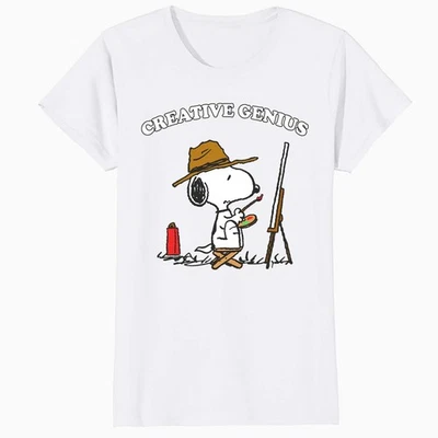 Peanuts Snoopy Creative Genius Artist Fun Classic Retro 90s Women's T-Shirt - Image 1 of 4