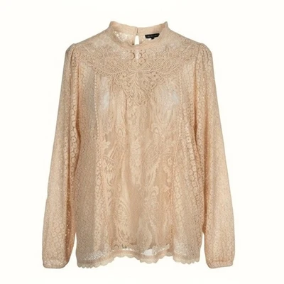 Torrid кружева вышитый верхний длинным рукавом чистый блузка размер 2 X богемное осени нейтральный - Изображение 1 из 4