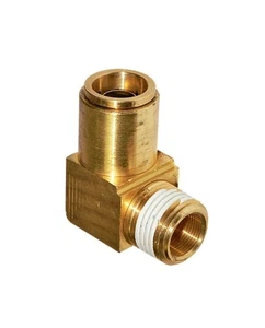 WEATHERHEAD 1869X4X6, Male 90° Elbow, 3/8" Tube OD X 1/4" NPT Male, Brass, USA  - Picture 1 of 1