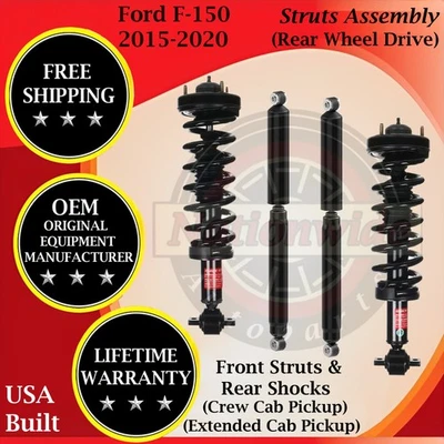 Amortiguadores delanteros y traseros Monroe OEM para Ford F-150 2015-2020 2x2 guerra de por vida. Foto 1 de 4