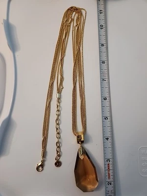 Talbots Long Gold Tone Statement Necklace - Image 1 of 3