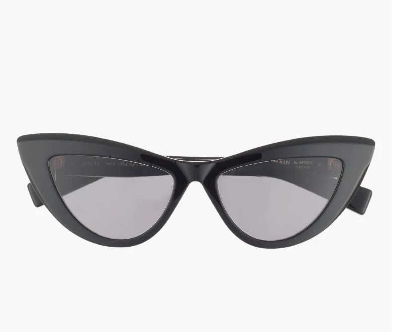 NUEVO EN CAJA Gafas de sol Balmain Jolie 54 mm Ojo de Gato Acetato Negro Hecho en Japón Foto 1 de 4