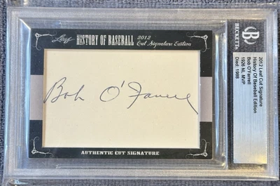 2012 Leaf Cut Signature Bob O'Farrell Auto History of Baseball 1926 NL MVP - Image 1 of 3