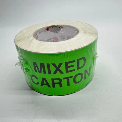 500 Bright Green 3"X5" Large MIXED CARTON Shipping Labels 1.5" Core #DL2501 - Image 1 of 4