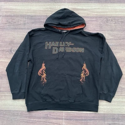Sudadera con Capucha Harley Davidson Vintage Y2K Cromo Llamas Para Hombre XL Albert Lea MN Foto 1 de 4