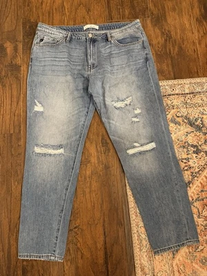 13 Or 30 Kancan Boyfriend Distressed Blue Jeans Euc Pristine - Image 1 of 3