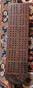 Cribbage Board Antique Burl Wood Carved Gameboard 19th Century Burlwood - Picture 1 of 14