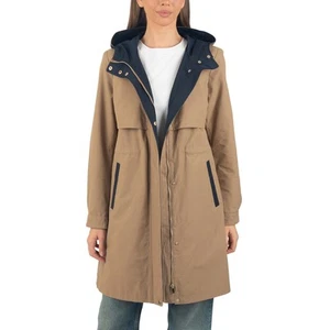 Alpine Swiss Womens Hooded Rain Jacket Long Raincoat Trench Coat Windbreaker - Picture 1 of 19
