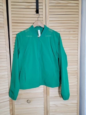 Женская вентилируемая теннисная куртка Lululemon с сеткой новая с ярлыками Raceway зеленая размер большой - Изображение 1 из 4
