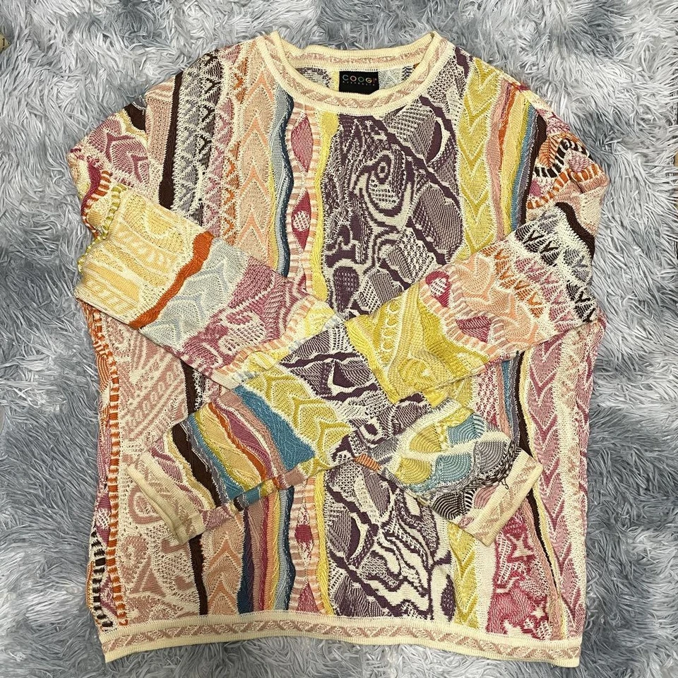 COOGI 3D Knit Sweater L Size Vintage Colorful Design Length 69cm Sleeve 84cm SB - Image 1 of 3