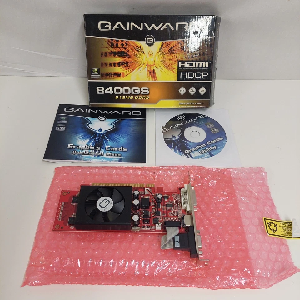 GAINWARD GeForce 8400GS 512MB DDR2 PCI -E Graphics Card 2008 - Image 1 of 4