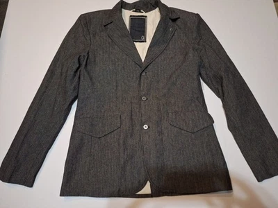 Guess  Denim 3 Button Blazer Sport Coat Size Large Iron Grey 100% Cotton NWT - Image 1 of 4