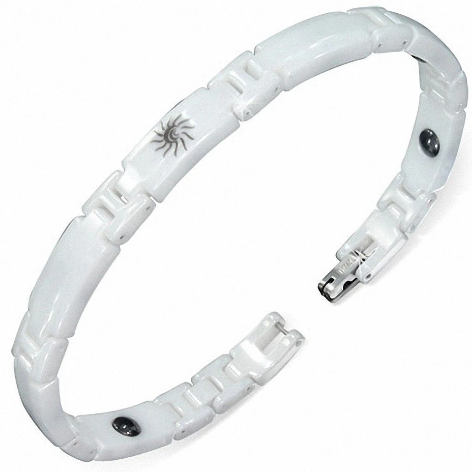 Armband Magnetisch Keramik Weiß Mit Kleine Glieder H Sonne - Bild 1 von 1