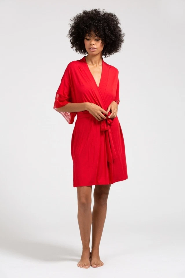 NWT Eberbey Raquel Haute Red Heartbreaker Robe - Large - Image 1 of 1