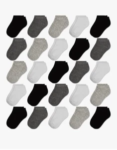 Kids Ankle Socks 10-14 Years 25 Pairs Boys/Girls No Show Low Cut Socks Multicolo - Picture 1 of 6