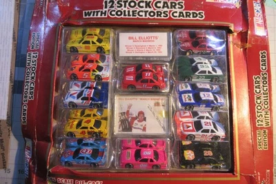 Collectable stock cars with collector cards sealed in original displa box - Image 1 of 4