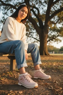 Timberland Euro Sprint Mid Hiker Cuero Nobuck Rosa Claro Talla 7.5 Foto 1 de 4