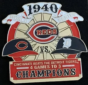 CINCINNATI REDS VS DETROIT TIGERS 1940 WORLD SERIES PIN MLB LICENSED - Picture 1 of 1