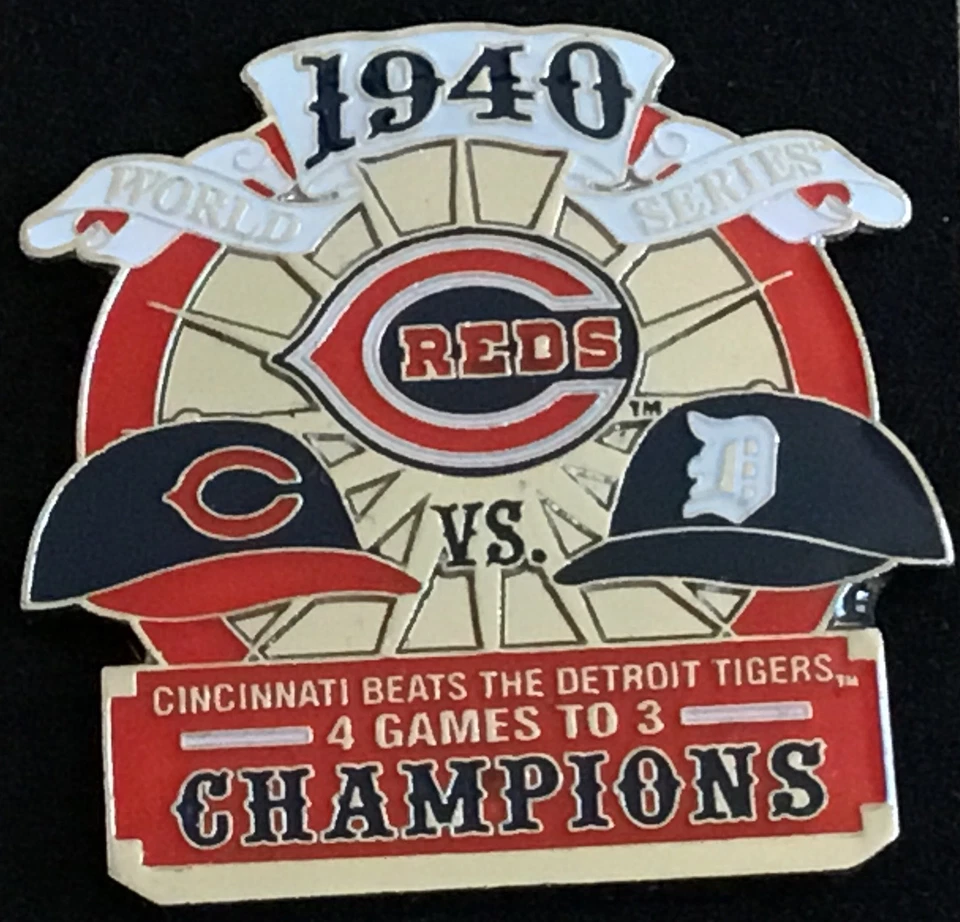 CINCINNATI REDS VS DETROIT TIGERS 1940 WORLD SERIES PIN MLB LICENSED - Image 1 of 1