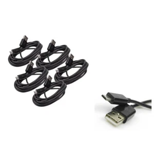 5X 3FT MICRO USB DATA SYNC CHARGER CABLE BLACK DROID HTC EVO ONE NEXUS 7 KINDLE - Picture 1 of 1