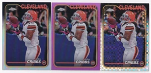 Josh Cribbs 2024 TOPPS CHROME PINK REFRACTOR + X-FRACTOR + LOT #33 BROWNS - Picture 1 of 2