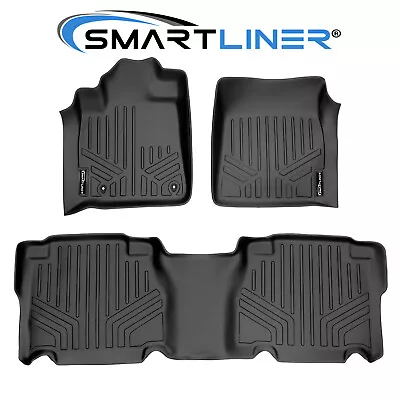 SMARTLINER Custom Fit Floor Mats 2 Row Liner Set 2007-2011 Toyota Tundra CrewMax - Изображение 1 из 4