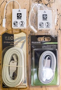 Telephone Extension Leads 5m and 10m, and two ADSL splitters - Zdjęcie 1 z 1