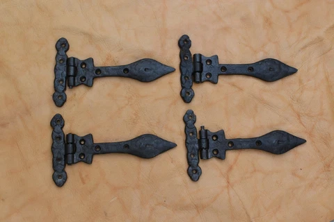handmade iron hinges head burn rusty vintage cast iron door gate hinges 4 pcs Cover