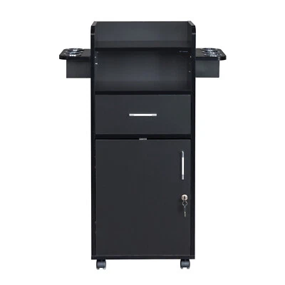 Carro carrito de salón de belleza gabinete de salón con 1 cajón estación de salón carro rodante Foto 1 de 4