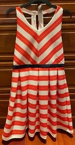 dex red and white striped dress girl's size XL (14) - Picture 1 of 3