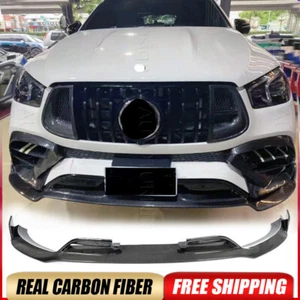 For Mercedes Benz W167 GLE450 GLE53  20+ REAL CARBON Front Bumper Lip Spoiler - Picture 1 of 16