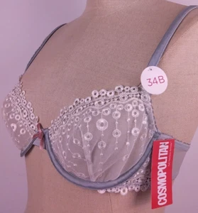 Cosmopolitan RN 93677 Puritan Gray Very Sheer Underwired Bra Size 34 B - New (5) - Picture 1 of 17