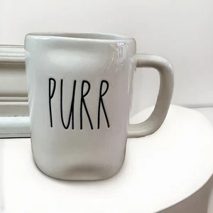 RAE DUNN "PURR" TASSE Tasse elfenbein GROSSER BRIEF NEU RARITÄT/SELTEN - Bild 1 von 4