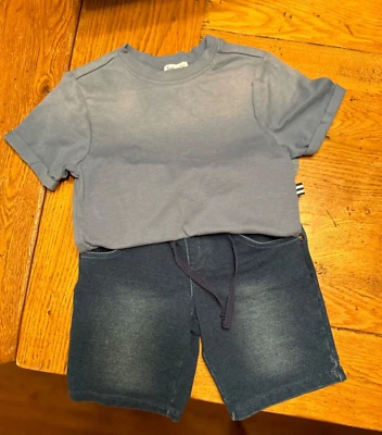 Gray Splendid Tee shirt & Boboli blue shorts Outfit Sz 3 EUC - Image 1 of 4